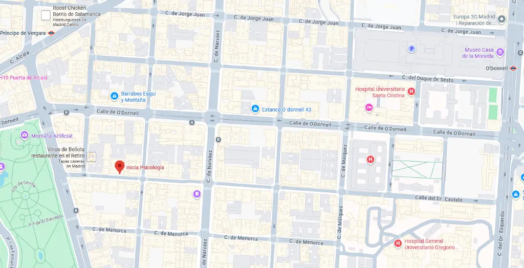 Ubicación Inicia Psicología en Madrid